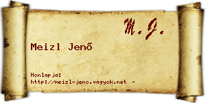 Meizl Jenő névjegykártya
